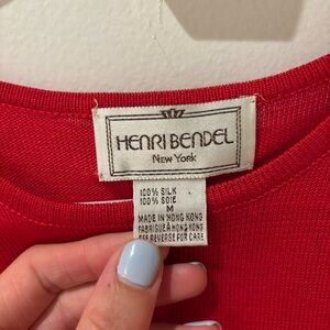 Henri Bendel Red Crew Neck Sweater
